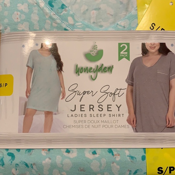 NWT 2 Ladies Short Sleeve Sleep Shirt (2 pack) Blue/Grey - size S - Picture 7 of 13